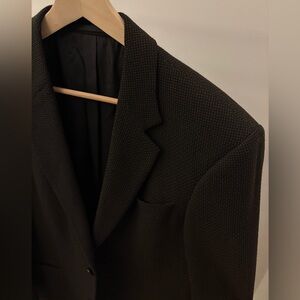 Hugo Boss Blazer Jacket Galilei 100% Wool Woven Dot Design 40R Made in Greece